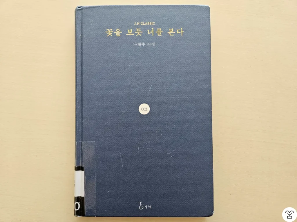 "꽃을 보듯 너를 본다" 책 표기